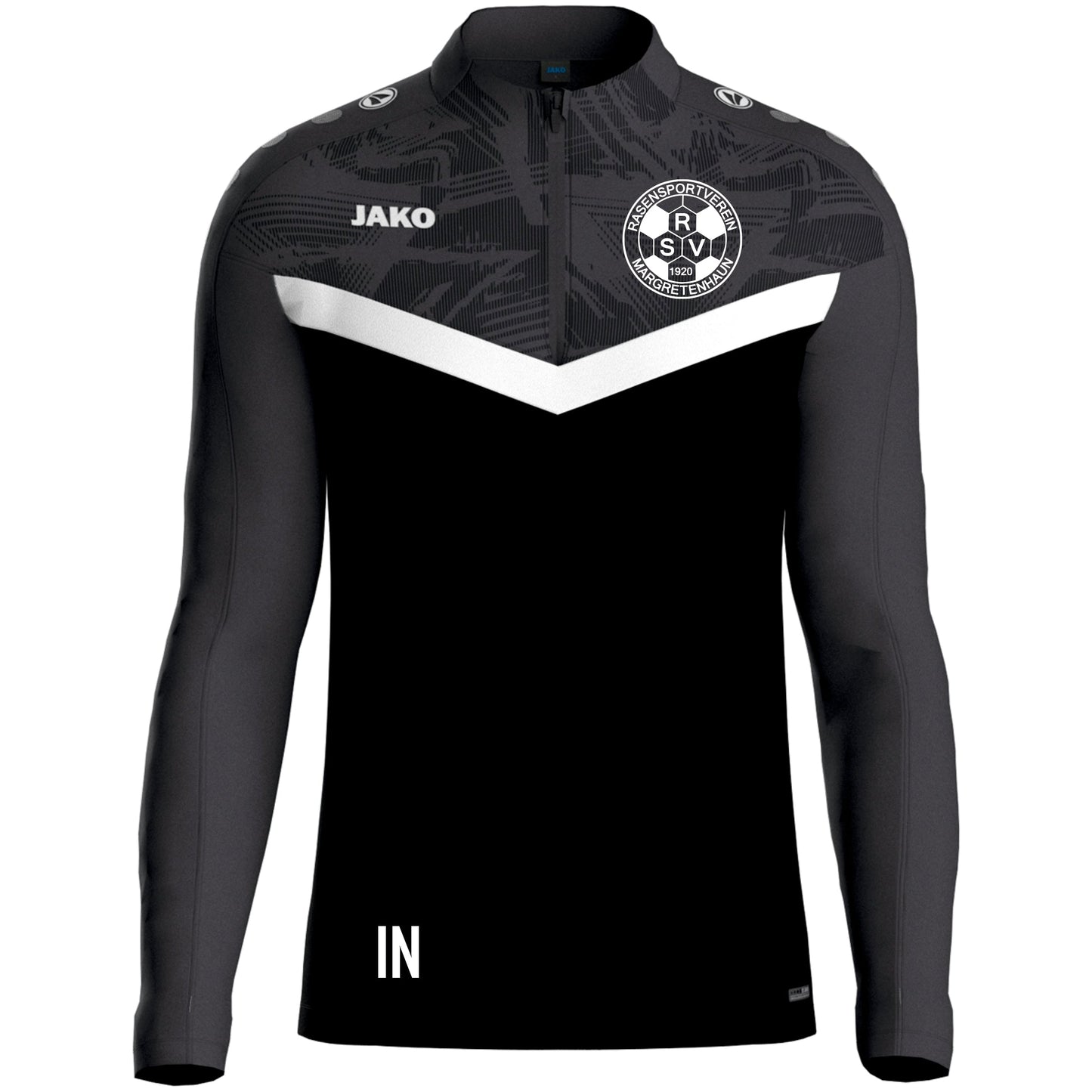 Jako Zip Top Iconic Schwarz/Anthrazit (inkl. Bedruckung) - RSV Margretenhaun