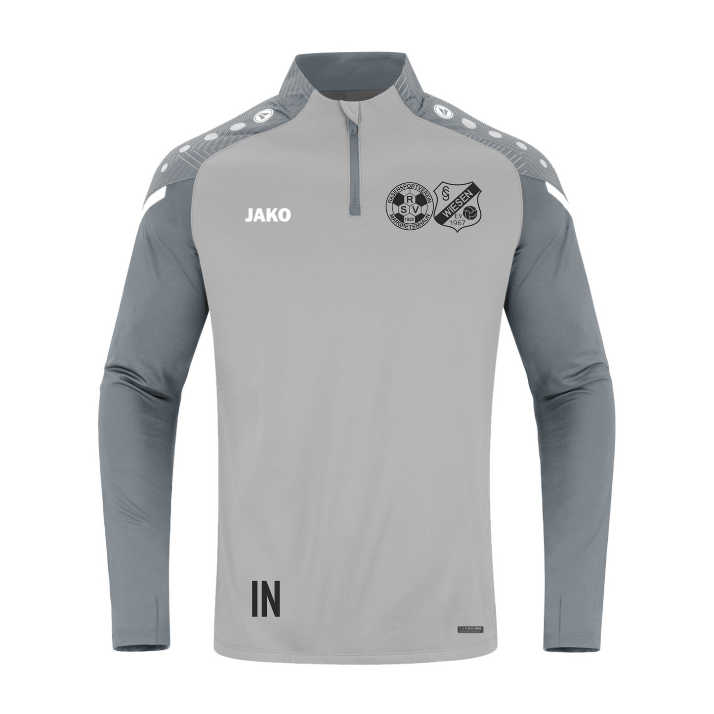 Jako Zip Top PERFORMANCE soft grey/steingrau (inkl. Bedruckung) - RSV Margretenhaun