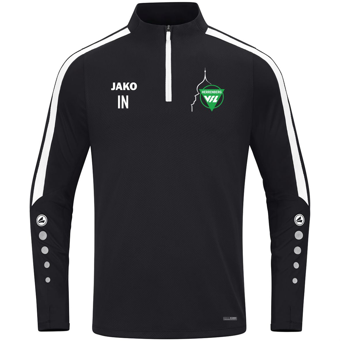 JAKO Zip-Top POWER (inkl. Bedruckung) - Schwarz - VfL Herrenberg