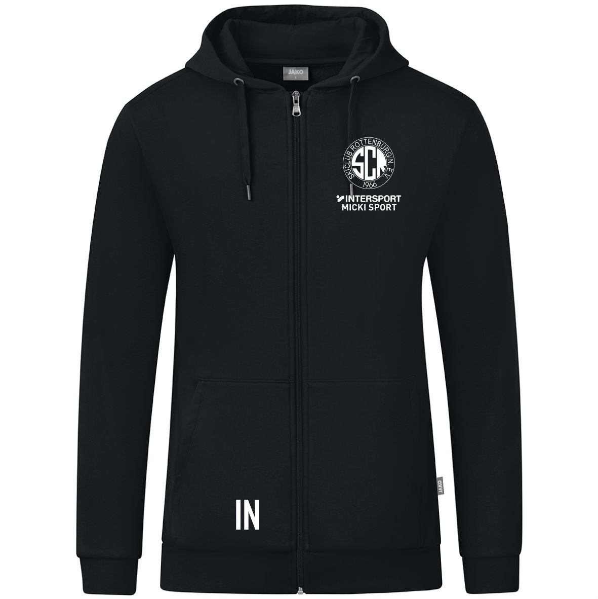 JAKO Kapuzenjacke ORGANIC (inkl. Bedruckung) - Schwarz - Skiclub Rottenburg