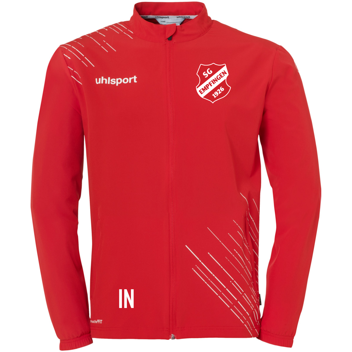 UHLSPORT Evo Woven Jacket SCORE 26 (inkl. Bedruckung) - Rot/Weiss - SG Empfingen