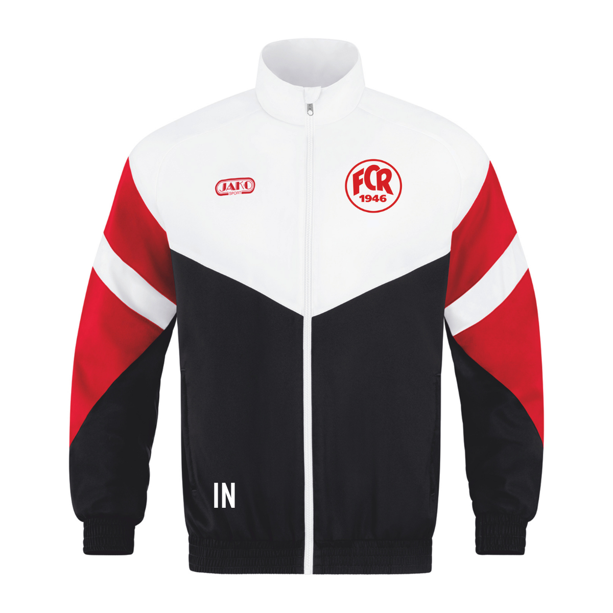 JAKO Freizeitjacke Retro schwarz/rot/weiß (inkl. Bedruckung) - FC Rottenburg