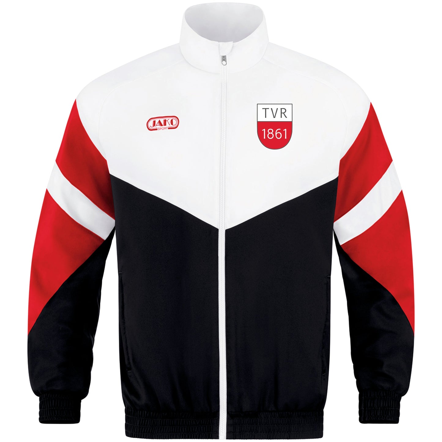 JAKO Freizeitjacke Retro schwarz/weiß/rot (inkl. Bedruckung) - TV Rottenburg