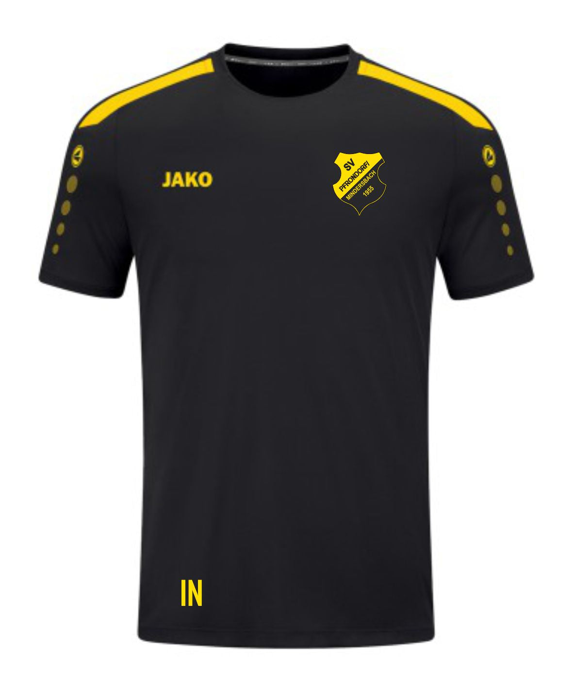JAKO T-Shirt POWER (inkl. Bedruckung) - Schwarz/Gelb - SV Pfrondorf/Mindersbach
