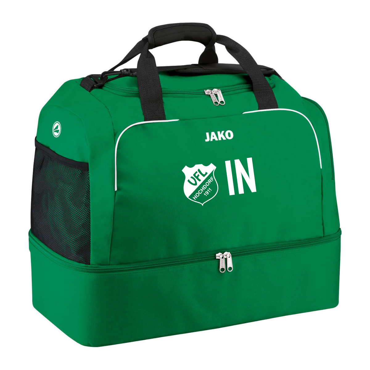 JAKO Sporttasche mit Bodenfach CLASSICO Grün (inkl. Bedruckung) - VfL Hochdorf