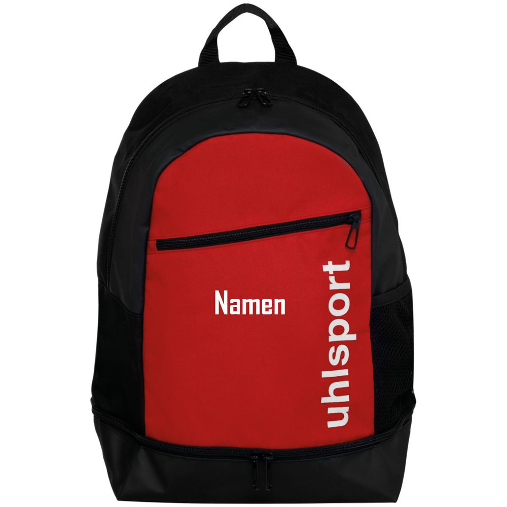 UHLSPORT Rucksack ESSENTIAL (inkl. Bedruckung) - Rot/Schwarz